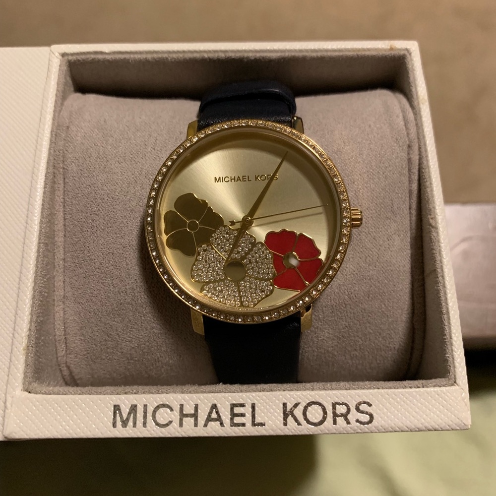 Pavé Gold-Tone Leather Watch